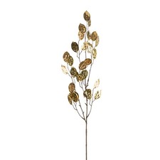 Kunstpflanze PFENNIGBLATTZWEIG ca 94cm. Goldener Geldbaum in Metallic. GOLD