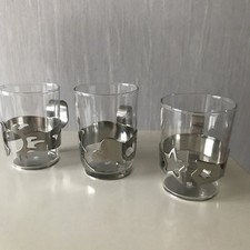 3 x WMF Teeglas mit Cromargan Halter * Sonne, Mond und Sterne * Teeglashalter