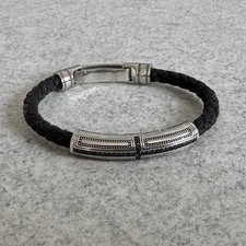 THOMAS SABO – Armband (Sterlingsilber 925, Zirkonia, Leder) Gr. 19 cm