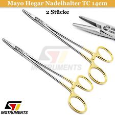 2x Mayo Hegar Nadelhalter 13 cm TC HARTMETALL Klemme Zange Hakenlöser Piercing