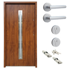 Ausstellungstür #PW02 Nebeneingangstür ATS68 mit Griffset DIN Rechts 100x207 cm