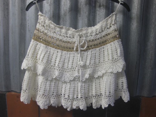 Damen vintage häkel mini rock - damen,