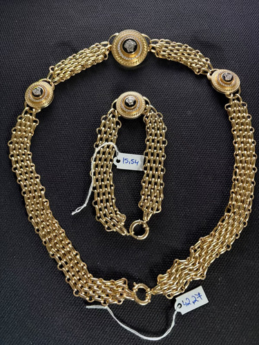Set gold 585 14k collier - set,