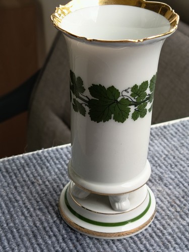 Meissen weinlaub vase goldrand - weinlaub,