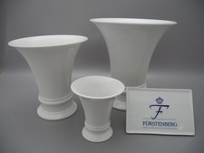 Fürstenberg 3 Trichtervase weiß Trompete Tulpe 3 Größen