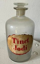 Antikes Apotheker Gefäß sehr große Flasche mit Stöpsel Behälter Barock 22cm