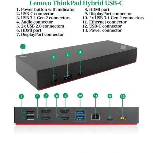 Lenovo hybrid dock - hybrid, usb-c