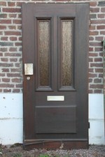 Antike Haustür Eingangstür inkl. Rahmen und Oberlicht Fenster und Briefkasten 