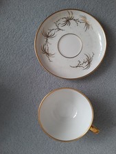 Vintage Rosenthal München Mokkatasse mit Unterteller handbemalt Goldrand Palmen
