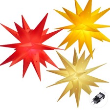 60cm 3D Leuchtstern Weihnachtsstern beleuchtet Innen Außen Advent Stern Deko