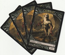 ✪ 4 MAGIC The Gathering ZOMBIE Black Creature Token PLAYSET CNS/EN NM/EX