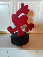 Peter T. Schulz Herz Skulptur aus Holz lackiert "Der Olle Hansen" Ca. 20 cm hoch