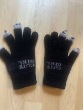 Handschuhe mit Glitzer Und Fingerkuppen Klappe Schwarz Weiß