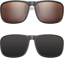 2 Stücke Sonnenbrillen Clip für Brille, Superleicht Sonnenbrille zum aufstecken