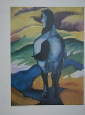Franz Marc Blaues Pferd II Druck Landschaft zeitgen. Kunst