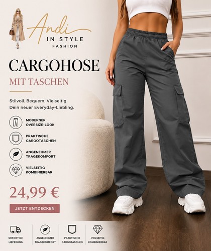Damen cargohose grau - ✨,