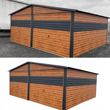 Blechgarage Carport Garage Holzoptik 6x6 m KFZ Lager Lieferung + Montage Gratis