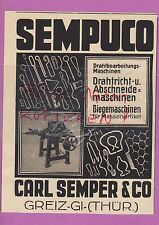 GREIZ-GI, Werbung 1936, Carl Semper & Co. SEMPUCO Draht-Bearbeitungs-Maschinen