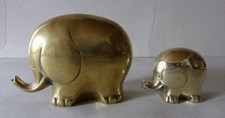 2 älterer Messing Elefanten Brass Elephant Dekoration Elefant