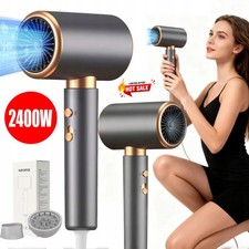 2400W Ionen Föhn Haartrockner mit 2 Diffusor Haarfön Profi Fön Ionen Hair Dryer