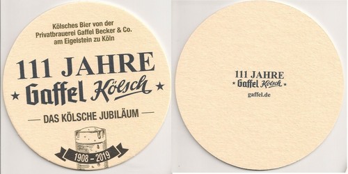 Gaffel kölsch bierdeckel - -,