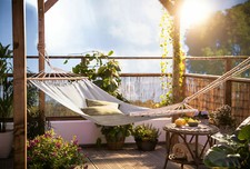 Hängematte Grau Leinenoptik