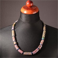 13852 # Halskette antiken Glassperlen Millefiori Venedig Patina Privatsammlung