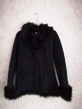Damen, Winterjacke, Parka, Gr 38,schwarz, Kunstfellmantel, H&M, Vintage