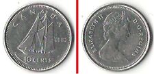 vintage 10 cents Canada Bluenose schooner 1983 coin Queen Elizabeth II