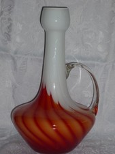 Murano Glas Vase weiß orange Carlo Moretti