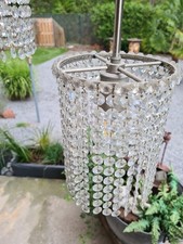 2x Hängeleuchte Lampe Hängelampe Glas Kristall