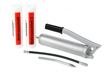 Profi FETTPRESSE mit HANDHEBEL SCHMIERFETT + MEHRZWECKFETT  2x400g FETT