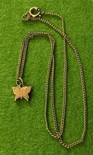 Halskette + Anhänger Schmetterling gold glänzend Kette Kinderschmuck Geschenk