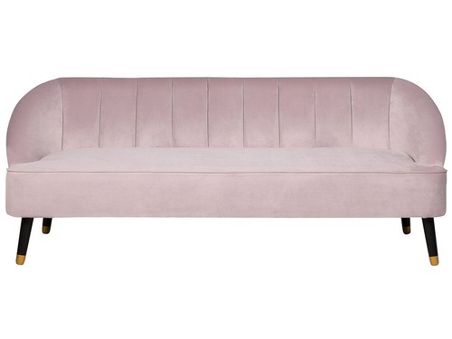 Sitzer sofa samtstoff rosa - 3-sitzer,
