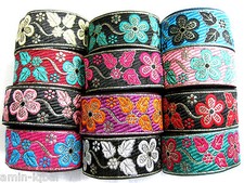 1m Borte Webband Blumenranken Floral verschiedene Farben ca.35mm breit  B11
