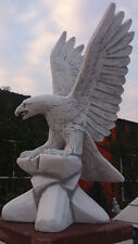 Steinfigur, Statue "Adler auf Felsen" H.90 cm, Vogel, Steinguss Gartenfigur