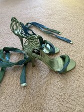 High Heels Größe 38 Türkis Bändchen Schuhe