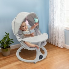 Babywippe, elektrische Babyschaukel, 0 bis 12 kg, mit Melodien，5-Punkt-Sicherhei