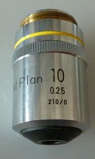 Nikon Objektiv M Plan 10, 0,25,  210/0 guter Zustand.