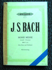 Bach: Hohe Messe h-moll, Klavierauszug, gebraucht, mit Namen, Einband, innen gut