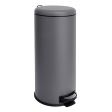 B-Ware SVITA T30 Mülleimer 30L Edelstahl Treteimer Abfalleimer Mülltonne Grau