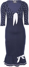 Küstenluder MARLEEN Anchor SAILOR 50s Anker Pencil MERMAID Dress Kleid Rockabill