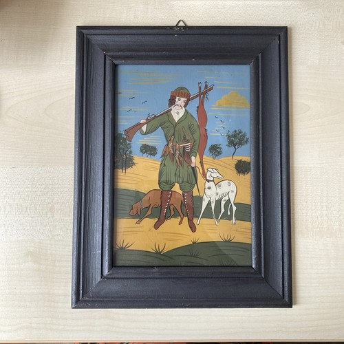 Jagdmotiv hinterglasbild - jagdmotiv,