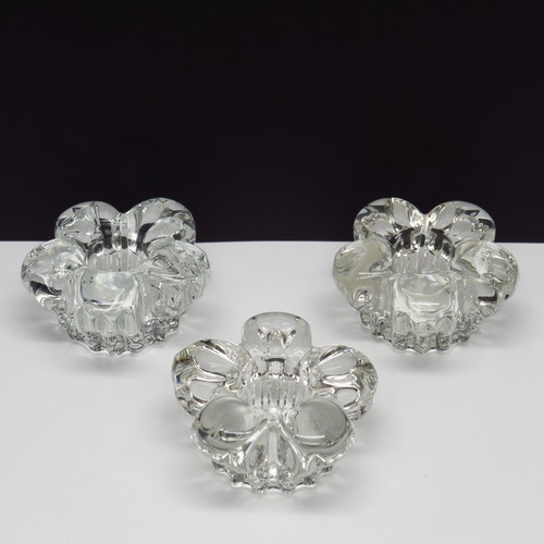 Vintage glas kerzenhalter - 3x,