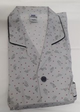 DDR Herren Schlafanzug Dreiklang Größe 54 neu ungetragen grau Muster lang 