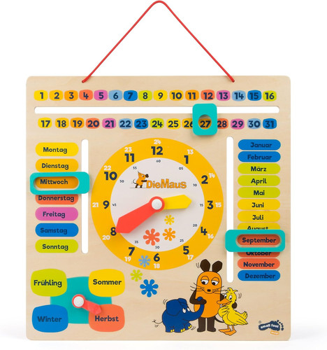 Die maus lernuhr mit - maus, kalender