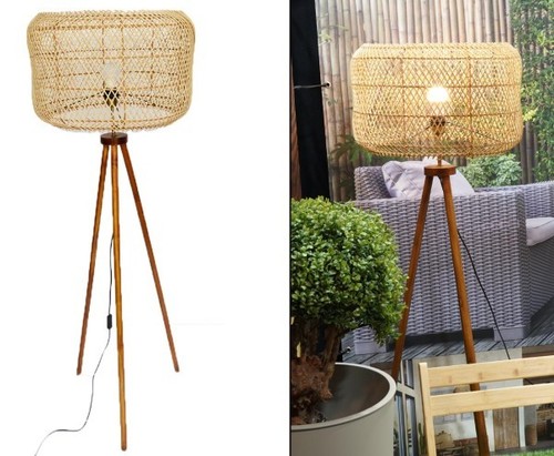 Stehlampe bamsun zen mit natur - stehlampe,