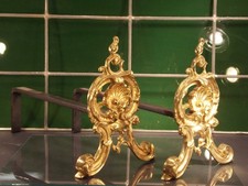 2x antik Feuer Kamin Bock Hund