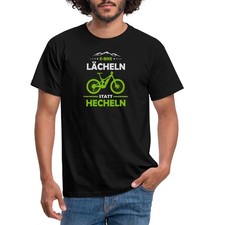 E-Bike MTB Lächeln statt Hecheln Lustiger Spruch Männer T-Shirt