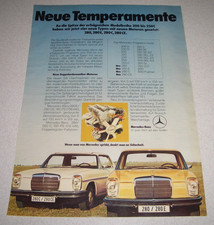 Jahr 1972 orig. Reklame Werbung Mercedes-Benz   Neue Temperamente 280 C / CE / E